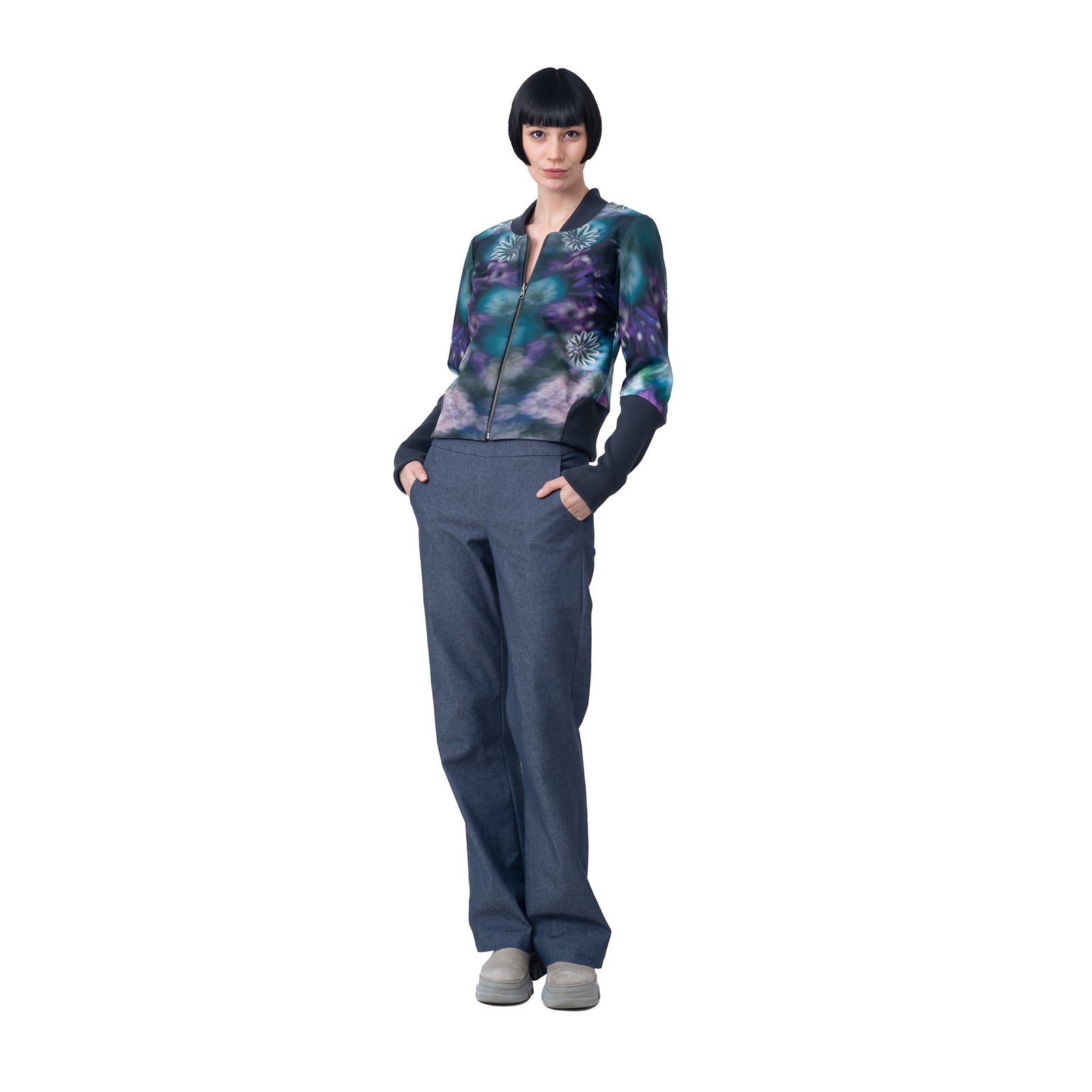 Blousonjacke zum Wenden (jeans/mohn)