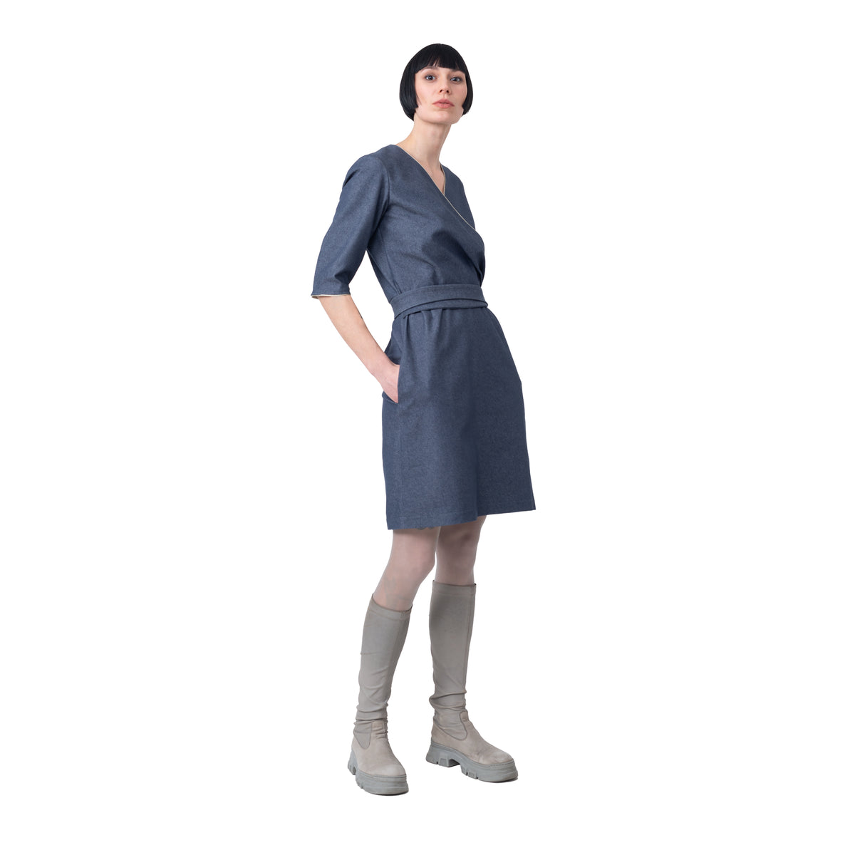 Jeanskleid mit Gürtel