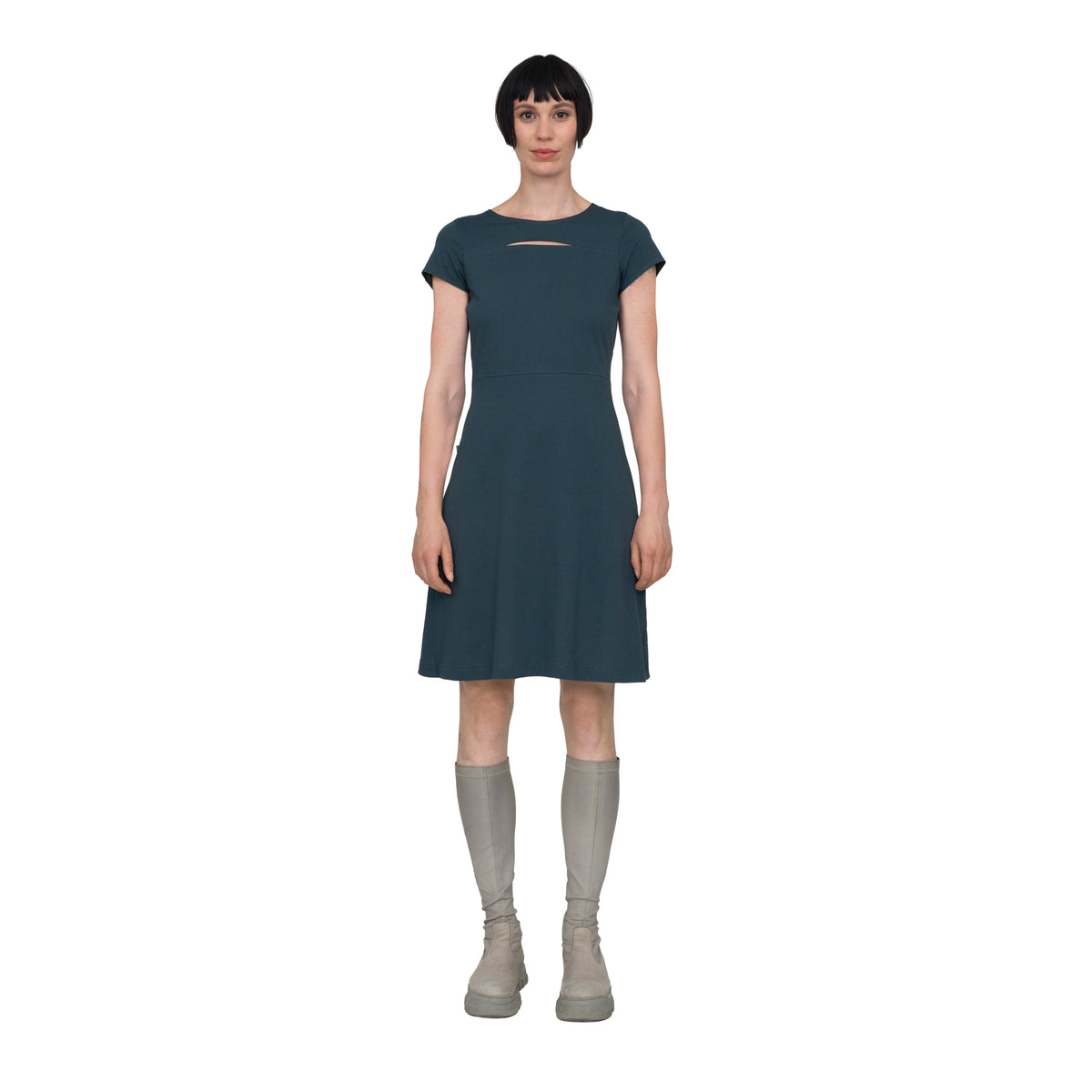 Jerseykleid mit Rückenschlitz