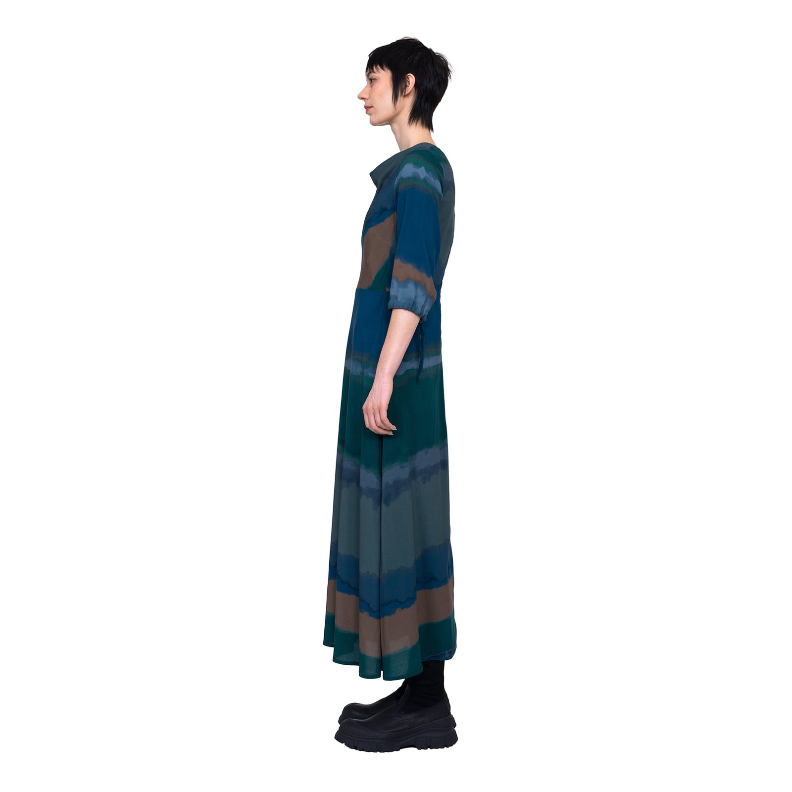 Swingkleid Aquarell Print, 3/4 Arm, lang