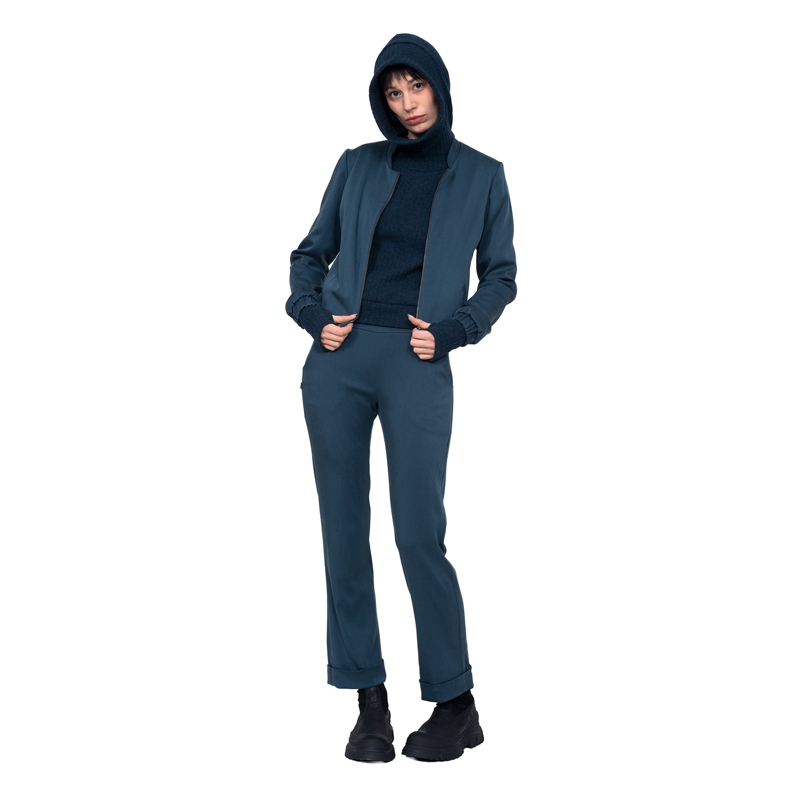 Satinjacke mit Taschen